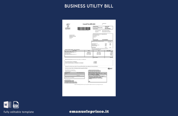 stile verificato Modello di bolletta delle utenze fiscali del Consiglio comunale